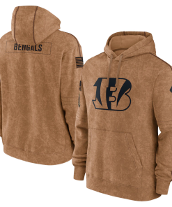 Cincinnati Bengals Men's Nike Brown 2023 Salute To Service Club Pullover Hoodie
