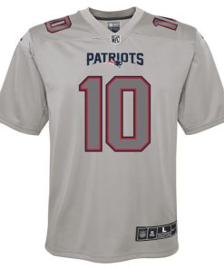 Alternative view of Mac Jones New England Patriots Nike Youth Atmosphere Fashion Game Jersey - Gray