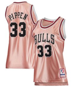 Scottie Pippen Chicago Bulls Women's 75th Anniversary Rose Gold 1997 Swingman Jersey - Pink