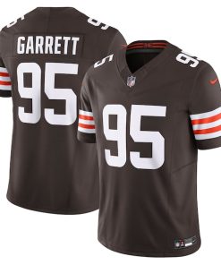 Alternative view of Myles Garrett Cleveland Browns Nike Team Vapor F.U.S.E. Limited Jersey - Brown/White