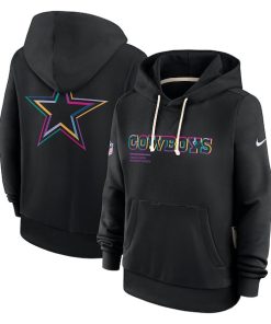 Dallas Cowboys Nike Women's 2025 NFL Crucial Catch Sideline Standard Issue Dri-FIT Hoodie - Black