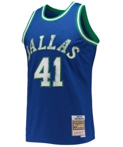 Alternative view of Dirk Nowitzki Dallas Mavericks 1998/99 Hardwood Classics NBA 75th Anniversary Diamond Swingman Jersey - Blue