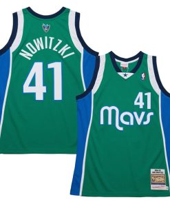 Dirk Nowitzki Dallas Mavericks  2004/05 Hardwood Classics Authentic Jersey - Green