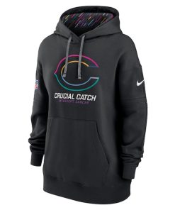 Alternative view of Chicago Bears Nike Women's 2024 NFL Crucial Catch Club Pullover Hoodie - Black