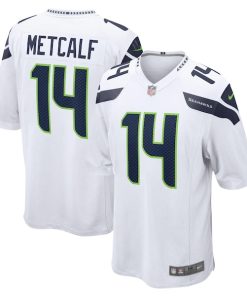 Alternative view of DK Metcalf Seattle Seahawks Nike Game Jersey - White/Navy