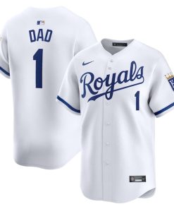 Kansas City Royals Nike #1 Dad Home Limited Jersey - White
