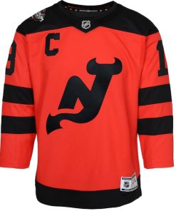 Alternative view of Nico Hischier New Jersey Devils Youth 2024 NHL Stadium Series Premier Player Jersey?¨C Red