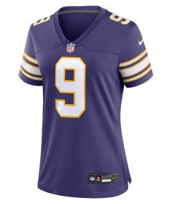 Alternative view of J.J. McCarthy Minnesota Vikings Nike Women's 2nd Alternate 2024 NFL Draft First Round Pick Player Game Jersey - Purple