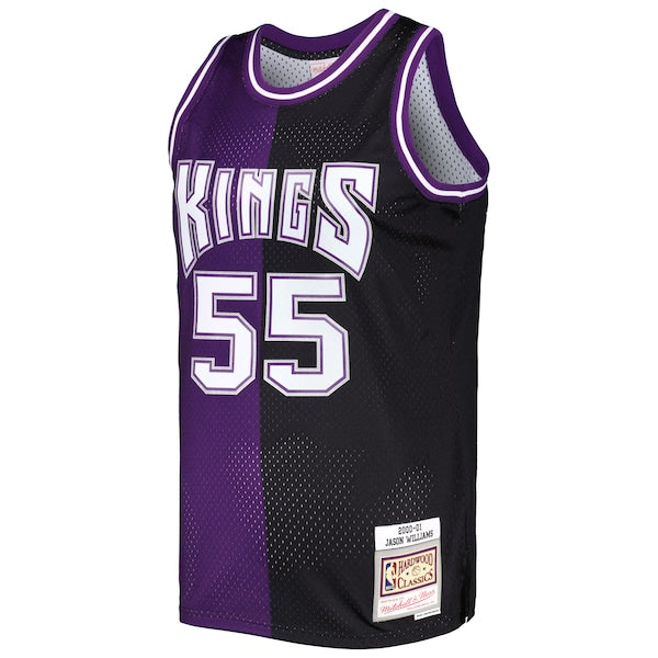 Jason Williams Sacramento Kings Hardwood Classics 2000/01 Split Swingman Jersey - Purple/Black - Image 2