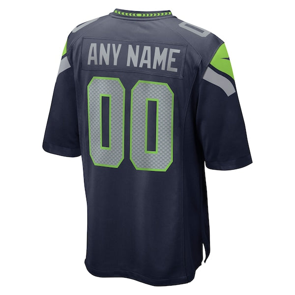 Seattle Seahawks Nike Custom Game Jersey - College Navy - Image 3