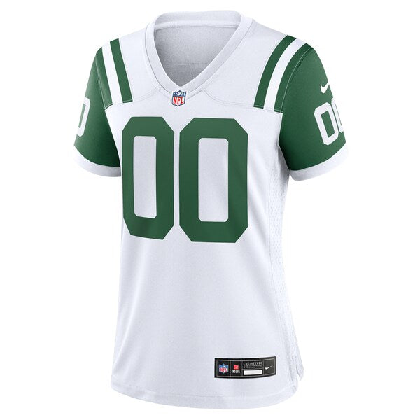 New York Jets Nike Women's Classic Alternate Custom Replica Jersey - White - Image 2