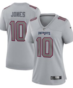 Mac Jones New England Patriots Nike Women's Atmosphere Fashion Game Jersey - Gray