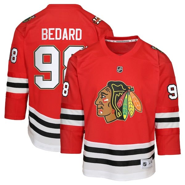 Connor Bedard Chicago Blackhawks Anniversary Centennial Replica Player Jersey Youth Anniversary Centennial Replica Player Jersey - Red