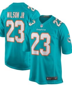 Jeff Wilson Jr. Miami Dolphins Nike Game Player Jersey - Aqua