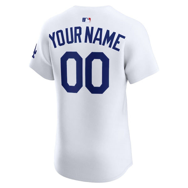 Los Angeles Dodgers Nike Home Elite Custom Jersey - White - Image 3