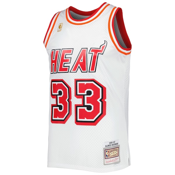 Alonzo Mourning Miami Heat Hardwood Classics Swingman Jersey - White - Image 2