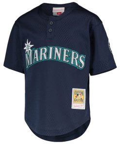 Alternative view of Ichiro Suzuki Seattle Mariners Youth Cooperstown Collection Mesh Batting Practice Jersey - Navy