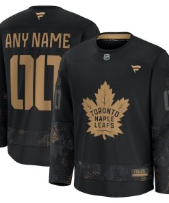 Toronto Maple Leafs  2024 Military Appreciation Personalized Long Sleeve Practice Jersey - Black