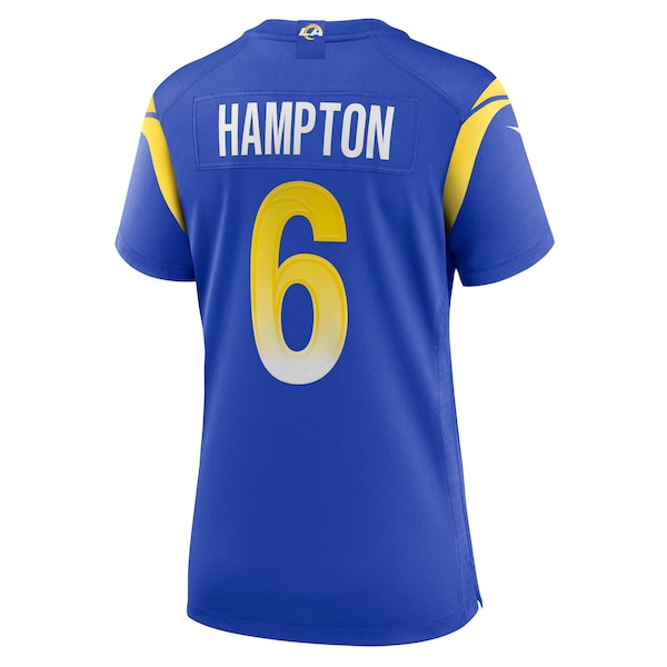 Nick Hampton Los Angeles Rams Nike Women's Team Game Jersey - Royal - Image 3