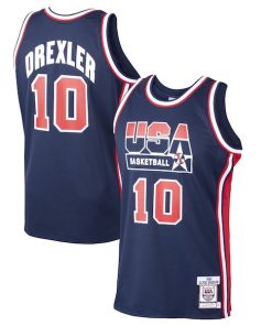 Clyde Drexler USA Basketball 1992 Dream Team Authentic Jersey - Navy