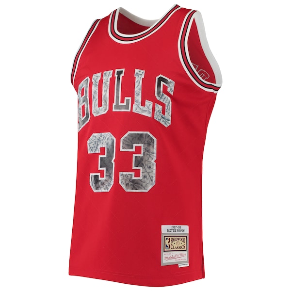 Scottie Pippen Chicago Bulls 1997/98 Hardwood Classics NBA 75th Anniversary Diamond Swingman Jersey - Red - Image 2