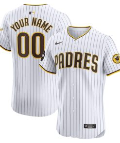 San Diego Padres Nike Home Elite Custom Patch Jersey - White