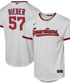 Shane Bieber Cleveland Guardians Nike Youth Home Replica Player Jersey - White