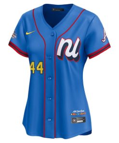 Alternative view of Hank Aaron National League Nike Women's 2025 All-Star Game Home Run Derby Jersey - Blue