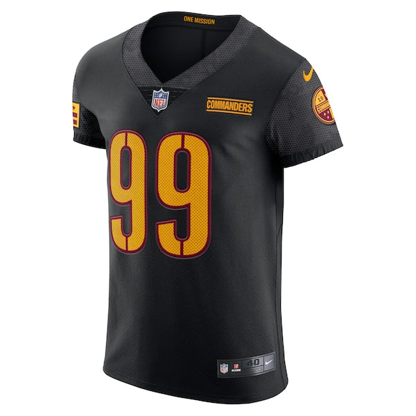 Chase Young Washington Commanders Nike Alternate Vapor Elite Jersey - Black/Burgundy/White - Image 3