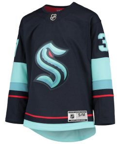 Alternative view of Yanni Gourde Seattle Kraken Youth Home Premier Player Jersey - Deep Sea Blue