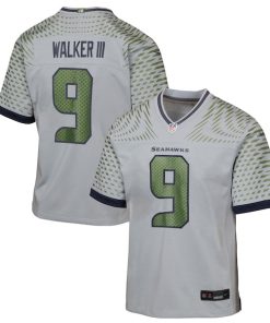 Kenneth Walker III Seattle Seahawks Nike Youth 2025 Rivalries Collection Game Jersey - Wolf Gray