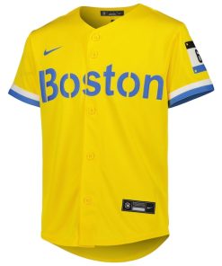 Alternative view of Trevor Story Boston Red Sox Nike Youth City Connect Replica Player Jersey - Gold