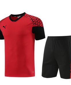 Puma Short Sleeve Training Jersey Set-PD02- Red/Black