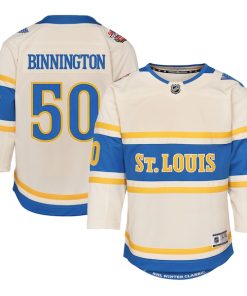 Jordan Binnington St. Louis Blues Youth 2025 NHL Winter Classic Premier Player Jersey - Cream