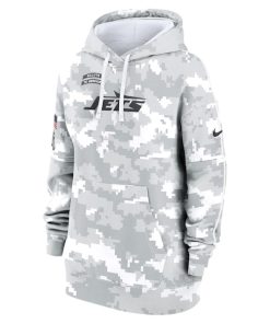 Alternative view of New York Jets Nike Women's 2024 Salute To Service Club Fleece Pullover Hoodie - Arctic Camo