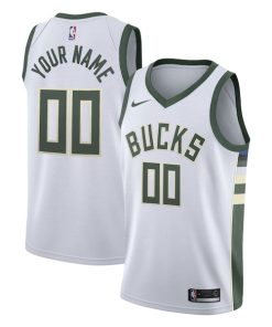 Milwaukee Bucks Nike Swingman Custom Jersey White - Association Edition