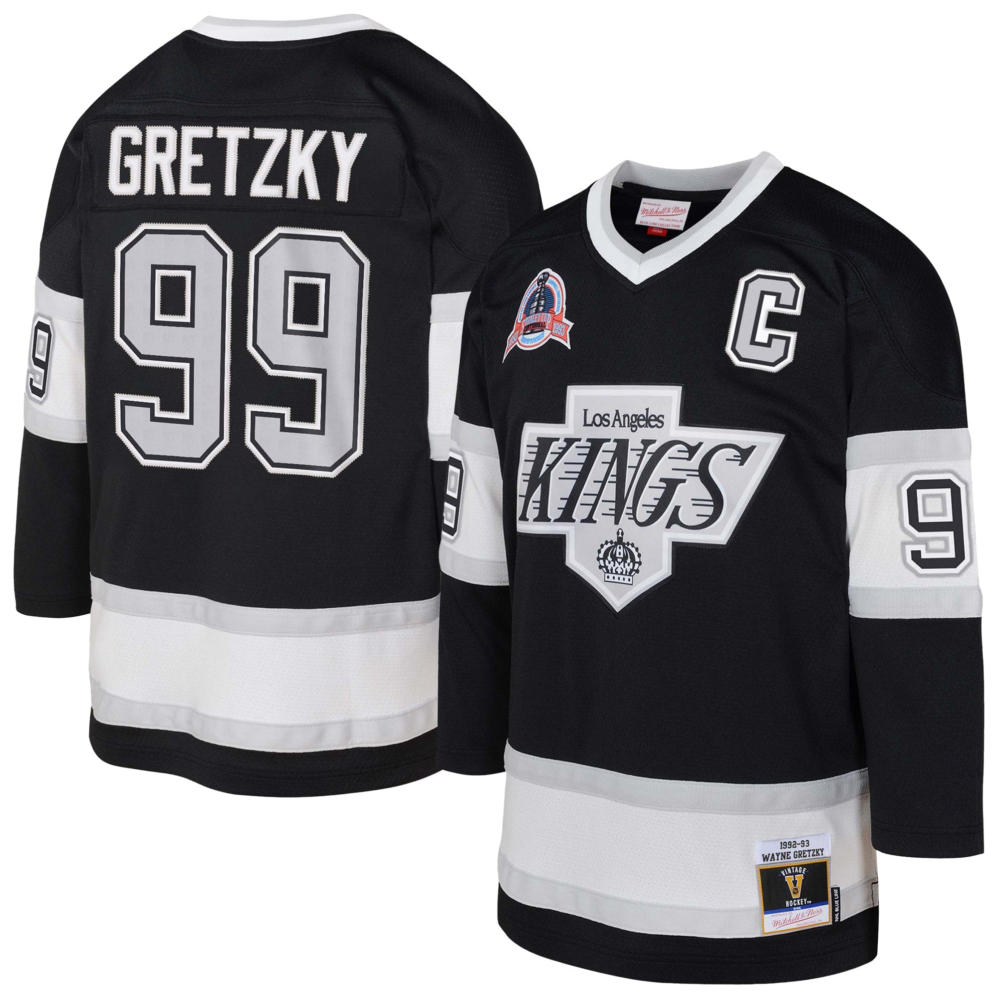 Wayne Gretzky Los Angeles Kings Youth 1995/96 Power Play Throwback Alternate Player Jersey with Captain Patch - White/Black - Image 6