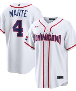 Ketel Marte Dominican Republic Baseball Nike 2026 World Baseball Classic Home Stadium Jersey - White