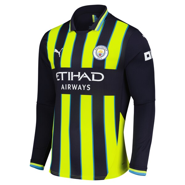 Erling Haaland Manchester City Puma 2024/25 Away Replica Long Sleeve Player Jersey - Navy - Image 3