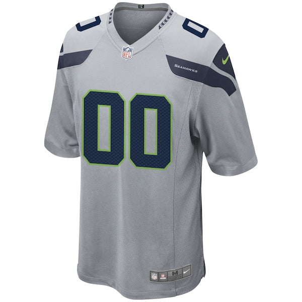 Seattle Seahawks Nike Alternate Custom Game Jersey - Gray - Image 2