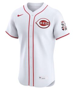 Alternative view of Cincinnati Reds Nike Home Elite Jersey - White