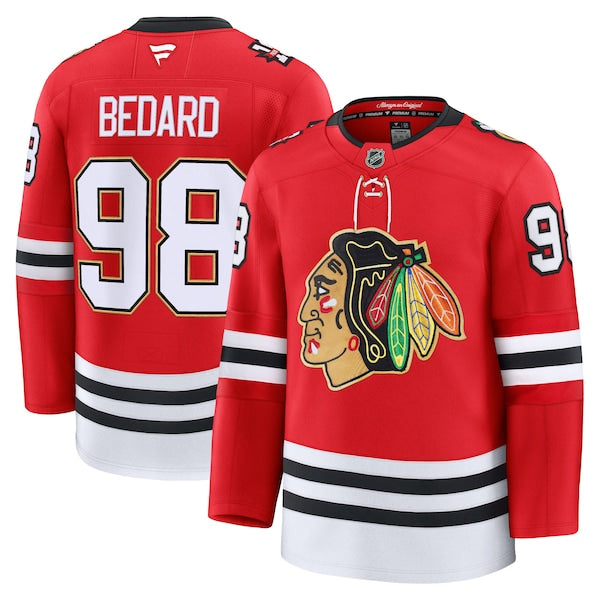 Connor Bedard Chicago Blackhawks Centennial Premium Player Jersey - Red