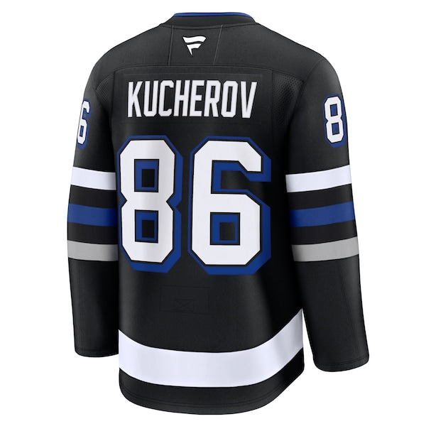 Nikita Kucherov Tampa Bay Lightning Alternate Premium Jersey - Black/Blue - Image 4
