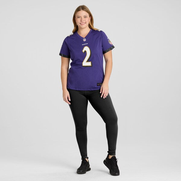 Nate Wiggins Baltimore Ravens Nike Women's Game Jersey - Purple - Image 2
