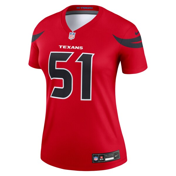 Will Anderson Jr. Houston Texans Nike Women's Alternate Legend Player Performance Top - Red/Navy - Image 3