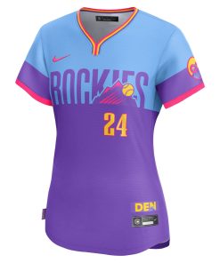 Alternative view of Ryan McMahon Colorado Rockies Nike Women's 2025 City Connect Limited Player Jersey - Purple/Light Blue