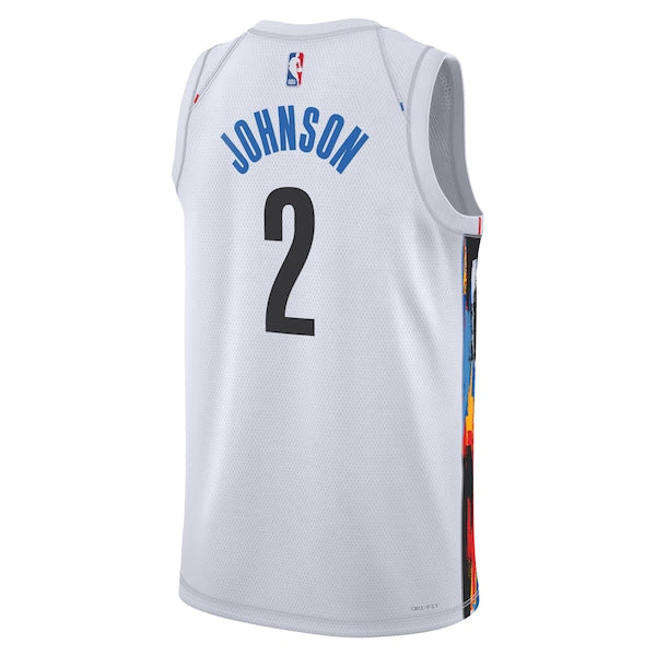 Cameron Johnson Brooklyn Nets Nike City Edition Swingman Jersey - White - Image 3