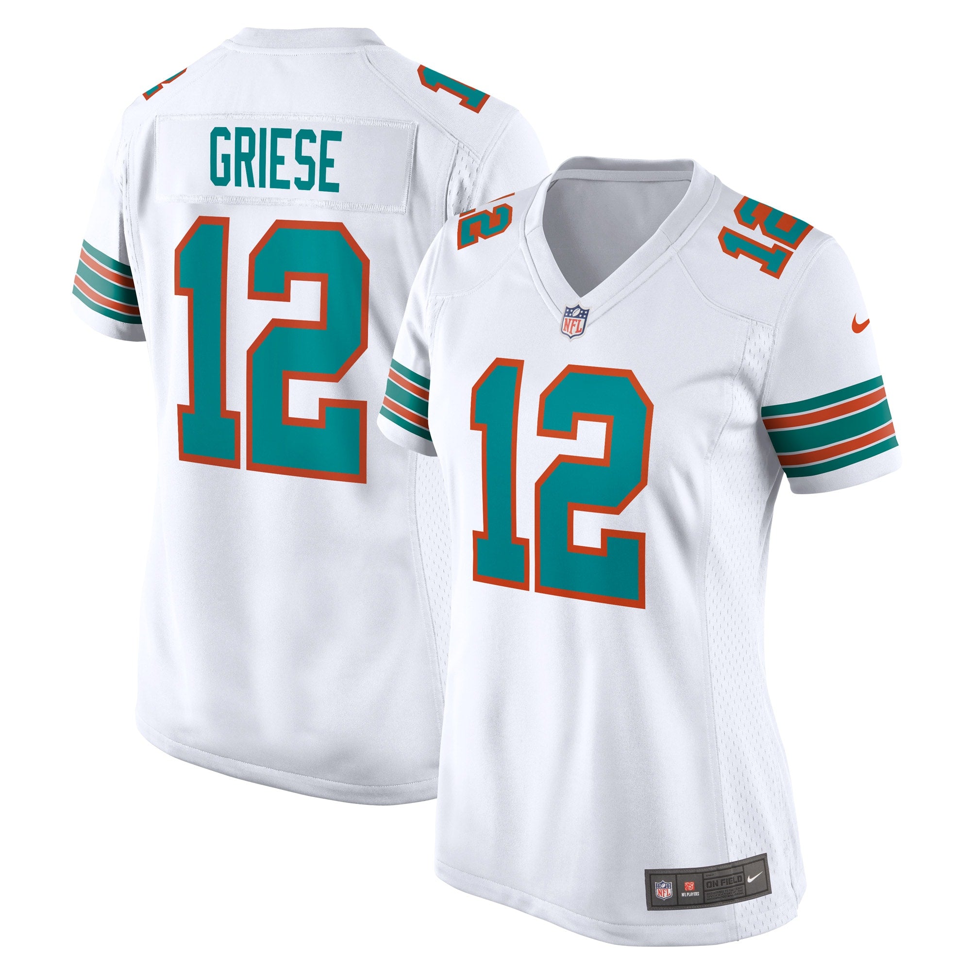 Bob Griese Miami Dolphins Nike Women's Game Retired Player Jersey - Aqua/White - Image 6