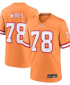 Alternative view of Tristan Wirfs Tampa Bay Buccaneers Nike Throwback Game Jersey - Orange/Red