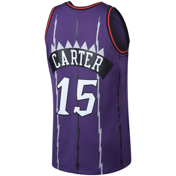 Vince Carter Toronto Raptors 1998/99 Big & Tall Hardwood Classics Swingman Jersey - Purple/White - Image 4